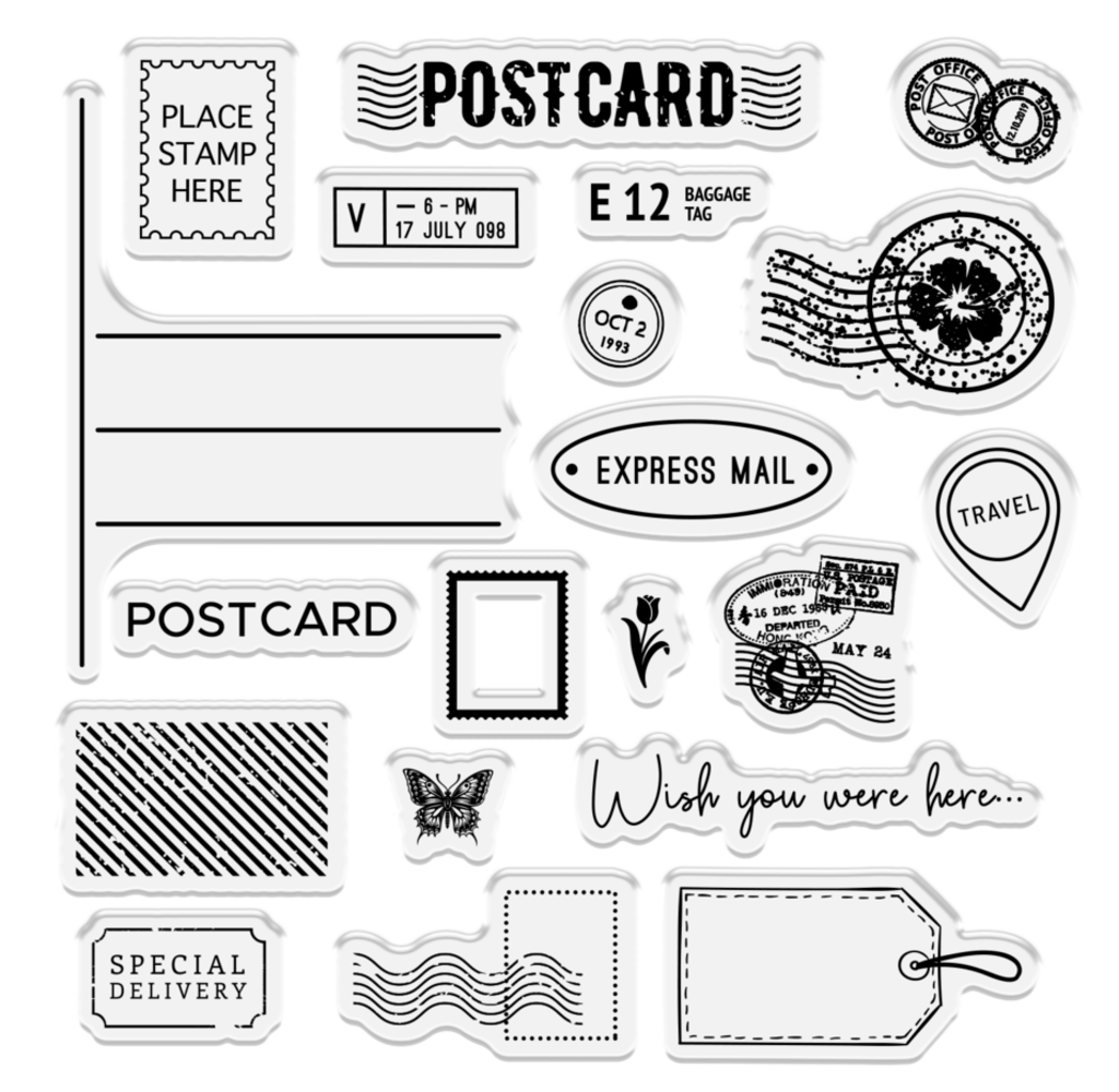 Crafter's Companion Retro Vacay Stamp, Die & Stencil Set Special Delivery (CC-RV-STD-STEN-SPDE) Crafter's Companion Retro Vacay Stamp, Die & Stencil Set Special Delivery (CC-RV-STD-STEN-SPDE)