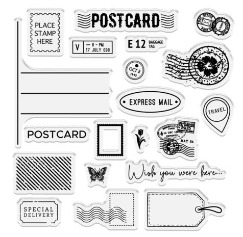 Crafter's Companion Retro Vacay Stamp, Die & Stencil Set Special Delivery (CC-RV-STD-STEN-SPDE) Crafter's Companion Retro Vacay Stamp, Die & Stencil Set Special Delivery (CC-RV-STD-STEN-SPDE)