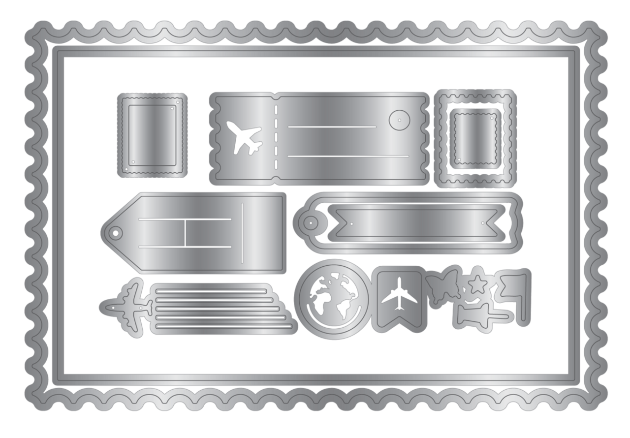 Crafter's Companion Retro Vacay Stamp, Die & Stencil Set Special Delivery (CC-RV-STD-STEN-SPDE) Crafter's Companion Retro Vacay Stamp, Die & Stencil Set Special Delivery (CC-RV-STD-STEN-SPDE)