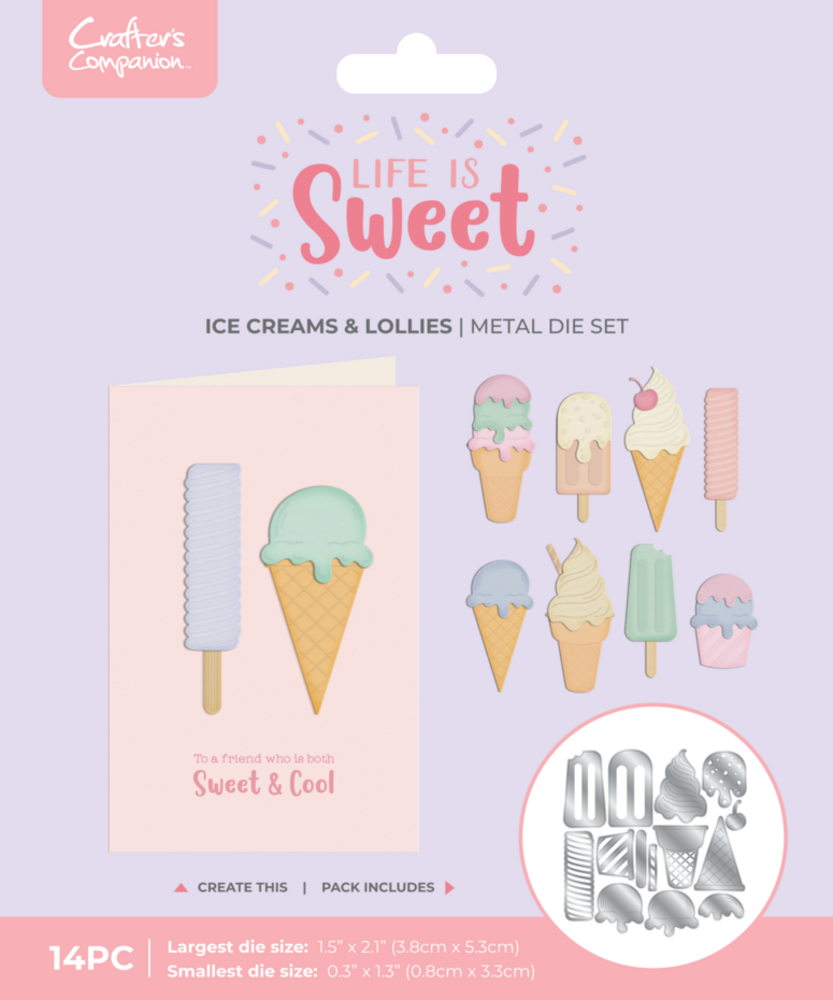Crafter's Companion Life is Sweet Dies Ice Creams & Lollies (CC-LS-MD-ICLO) Crafter's Companion Life is Sweet Dies Ice Creams & Lollies (CC-LS-MD-ICLO)