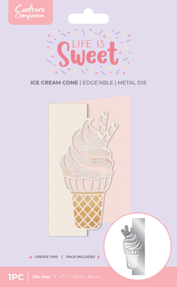 Crafter's Companion Life is Sweet Dies Ice Cream Cone (CC-LS-MD-EDG-ICCO) Crafter's Companion Life is Sweet Dies Ice Cream Cone (CC-LS-MD-EDG-ICCO)
