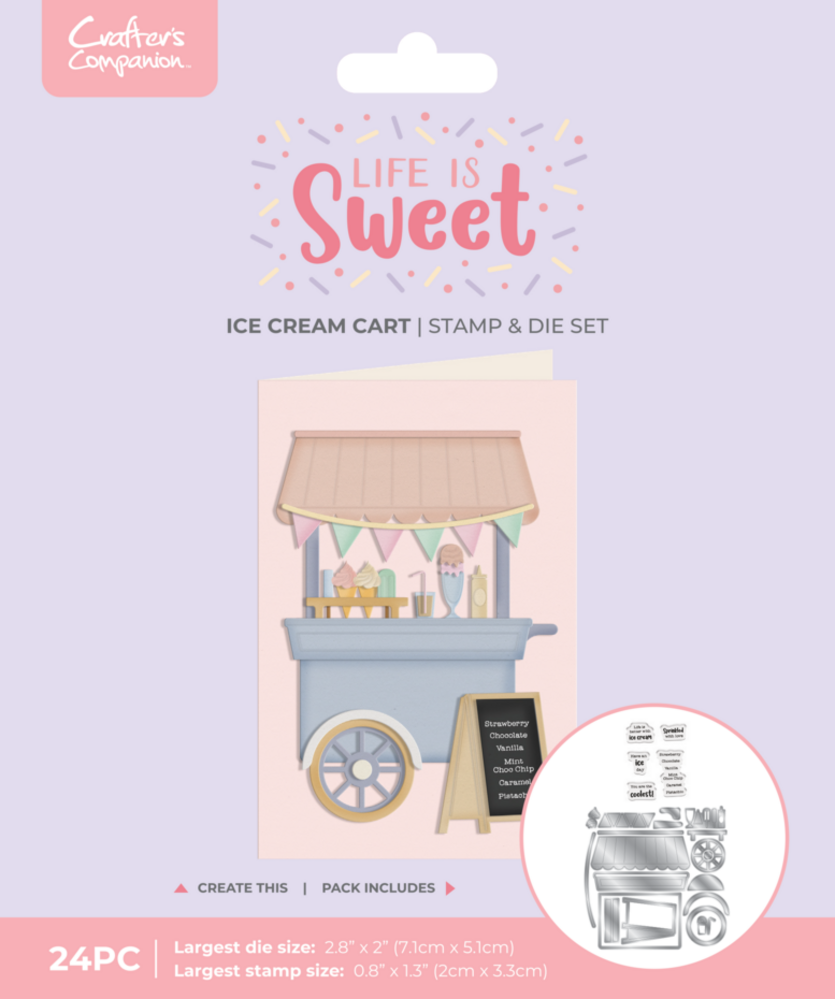 Crafter's Companion Life is Sweet Stamp & Dies Ice Cream Cart (CC-LS-STD-ICRC) Crafter's Companion Life is Sweet Stamp & Dies Ice Cream Cart (CC-LS-STD-ICRC)