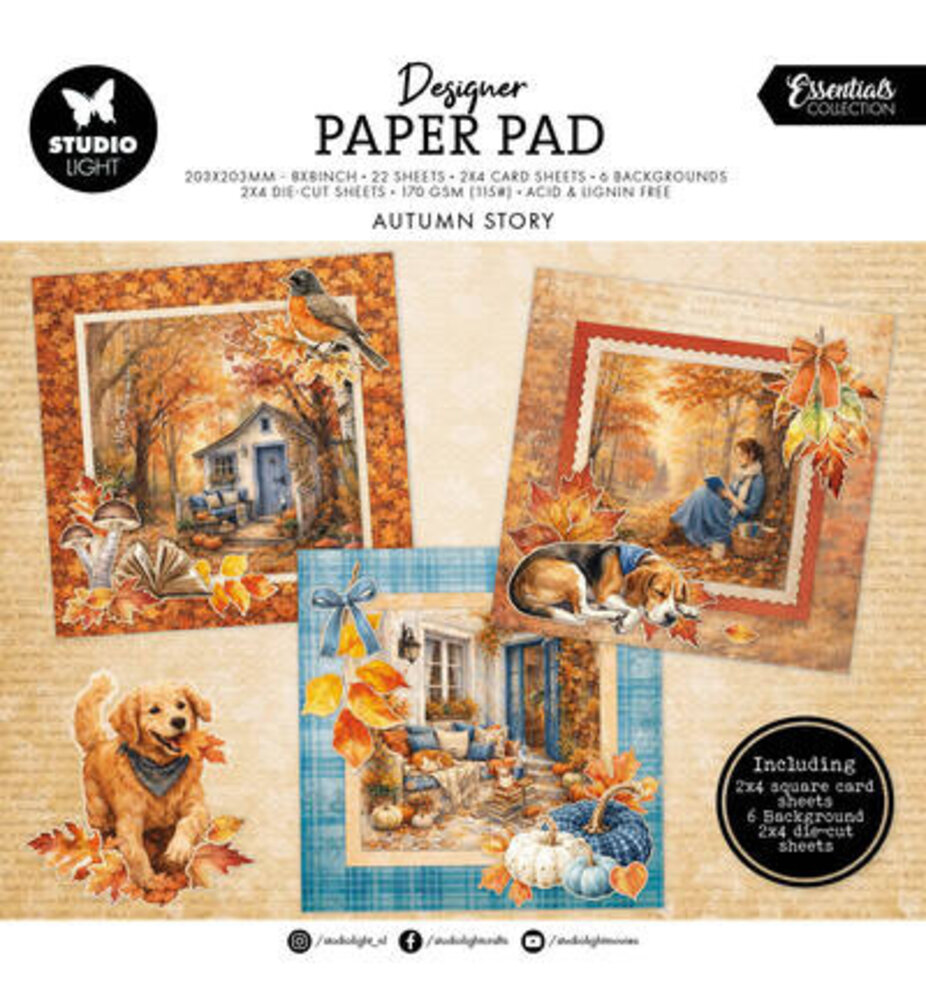 Studio Light Essentials Autumn Story 8x8 Inch Paper Pad (SL-ES-DCPP504) Studio Light Essentials Autumn Story 8x8 Inch Paper Pad (SL-ES-DCPP504)