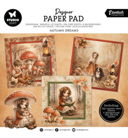Studio Light Essentials Autumn Dreams 8x8 Inch Paper Pad (SL-ES-DCPP505)