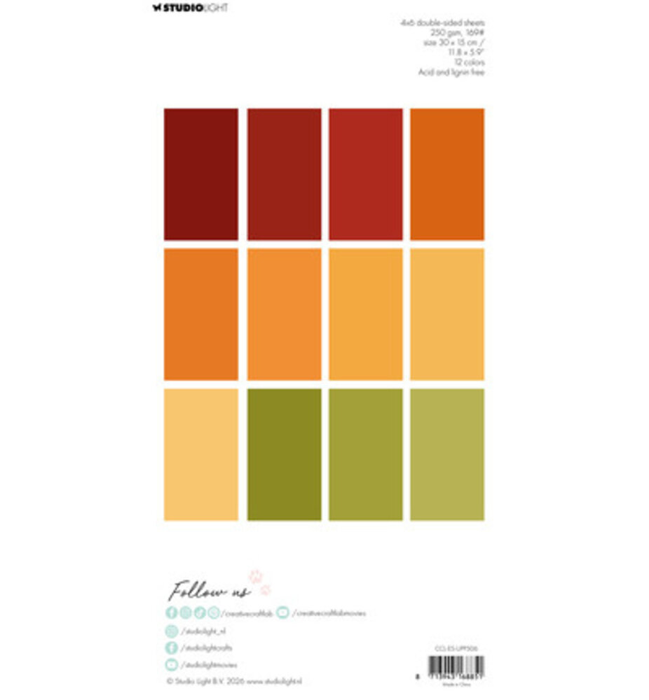 Creative Craftlab PRE-ORDER Essentials Fall Slimline Unicolor Paper Pad (CCL-ES-UPP506)