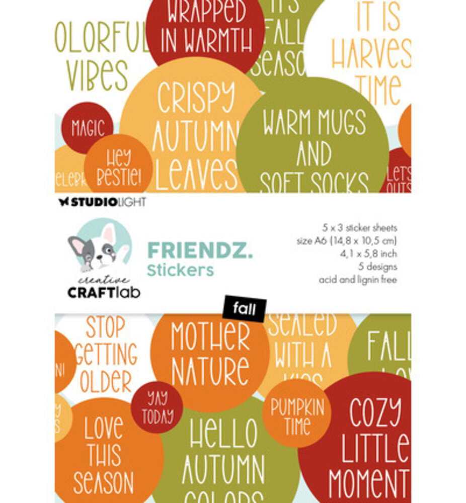 Creative Craftlab PRE-ORDER Friendz Fall A6 Sticker Pad (CCL-FR-STIC86) Creative Craftlab PRE-ORDER Friendz Fall A6 Sticker Pad (CCL-FR-STIC86)