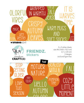 Creative Craftlab Friendz Fall A6 Sticker Pad (CCL-FR-STIC86) Creative Craftlab Friendz Fall A6 Sticker Pad (CCL-FR-STIC86)