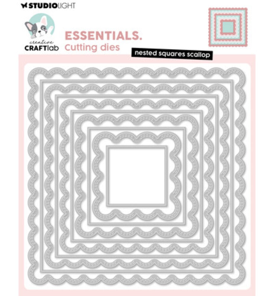 Creative Craftlab PRE-ORDER Essentials Dies Nested Squares Scallop (CCL-ES-CD1126)