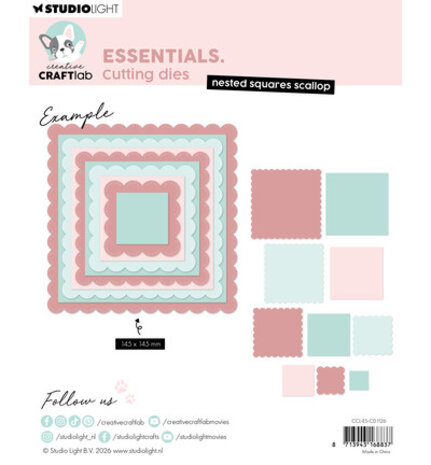 Creative Craftlab PRE-ORDER Essentials Dies Nested Squares Scallop (CCL-ES-CD1126)