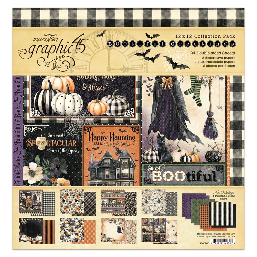 Graphic 45 PRE-ORDER BOOtiful Greetings 12x12 Inch Collection Pack (4503308)