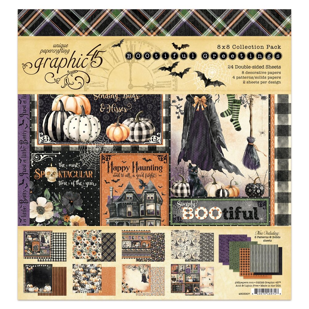 Graphic 45 PRE-ORDER BOOtiful Greetings 8x8 Inch Collection Pack (4503307)