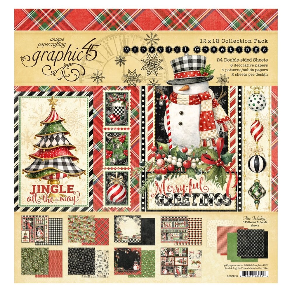 Graphic 45 PRE-ORDER Merry-ful Greetings 12x12 Inch Collection Pack (4503285)
