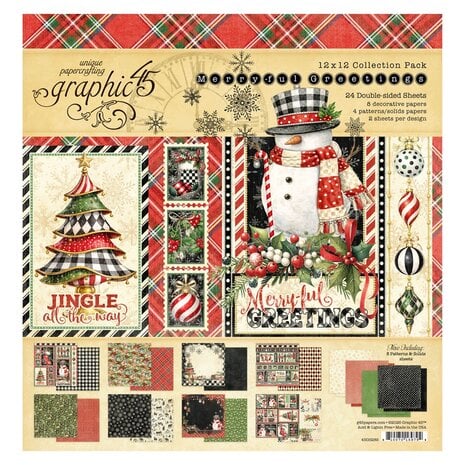 Graphic 45 PRE-ORDER Merry-ful Greetings 12x12 Inch Collection Pack (4503285)