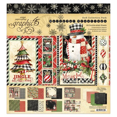 Graphic 45 PRE-ORDER Merry-ful Greetings 8x8 Inch Collection Pack (4503284)