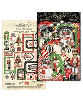 Graphic 45 PRE-ORDER Merry-ful Greetings Chipboard Pieces, Tags & Frames (4503280) Graphic 45 PRE-ORDER Merry-ful Greetings Chipboard Pieces, Tags & Frames (4503280)