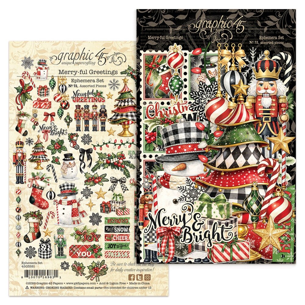 Graphic 45 Merry-ful Greetings Ephemera Set (4503281) Graphic 45 Merry-ful Greetings Ephemera Set (4503281)
