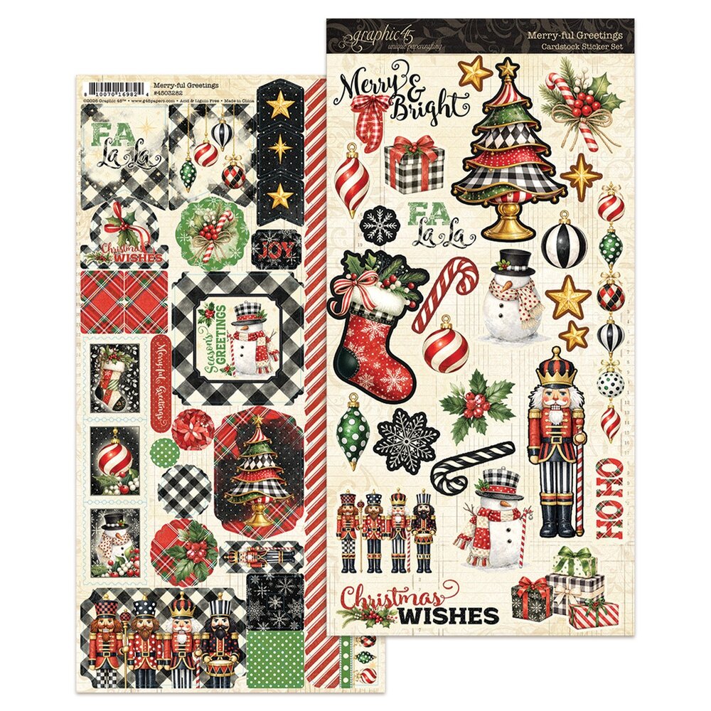 Graphic 45 PRE-ORDER Merry-ful Greetings Sticker Set (4503282) Graphic 45 PRE-ORDER Merry-ful Greetings Sticker Set (4503282)