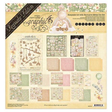 Graphic 45 PRE-ORDER Little One 12x12 Inch Keepsake Kit with Exclusive Metal Die-Set (4503319)