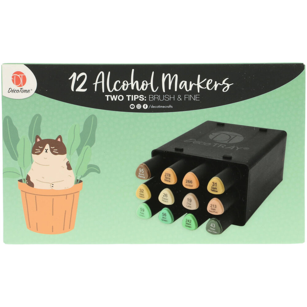 DécoTime 12 Alcohol Markers Warm Green (3005439) DécoTime 12 Alcohol Markers Warm Green (3005439)