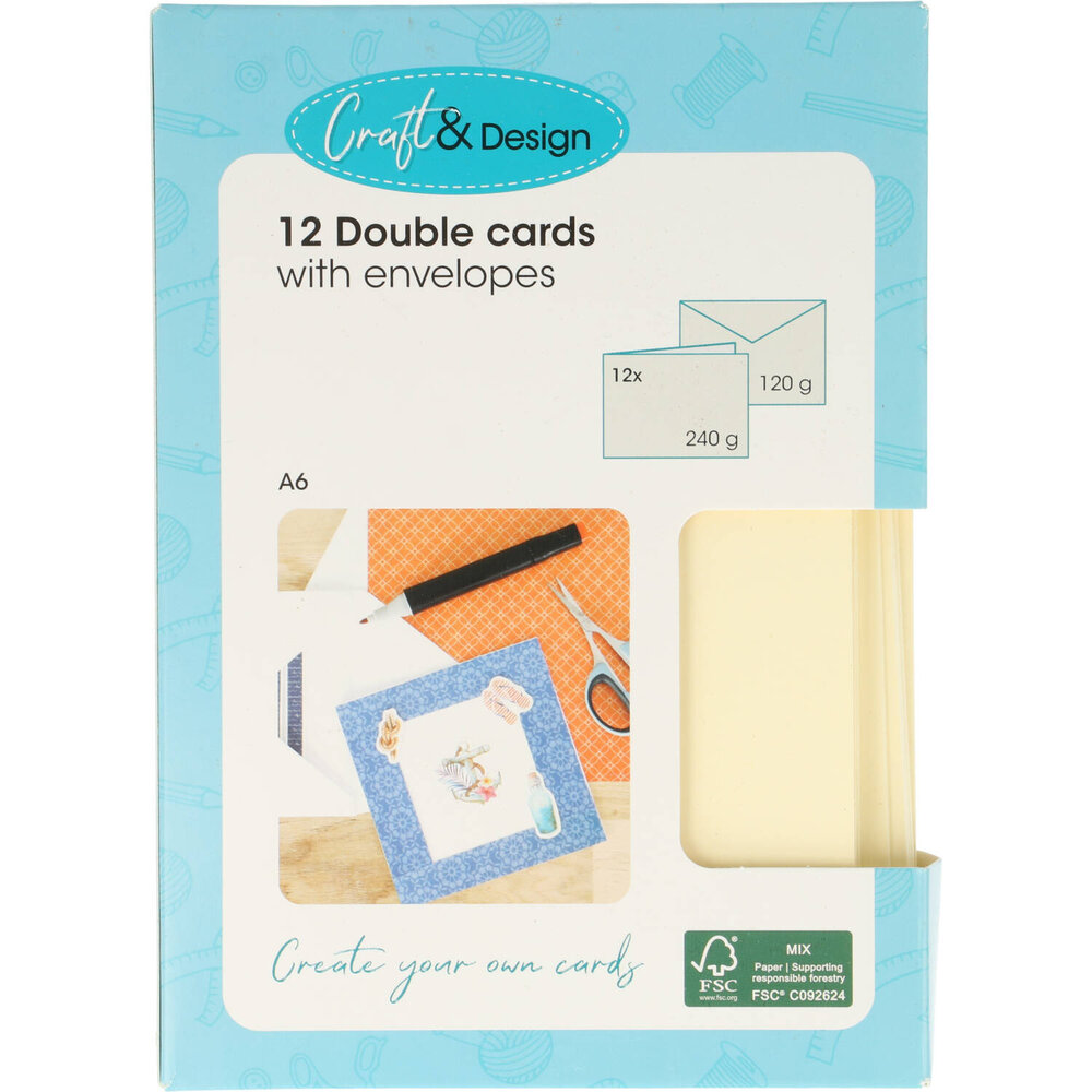 Craft & Design Cards & Envelopes A6 Creme (3207167) Craft & Design Cards & Envelopes A6 Creme (3207167)