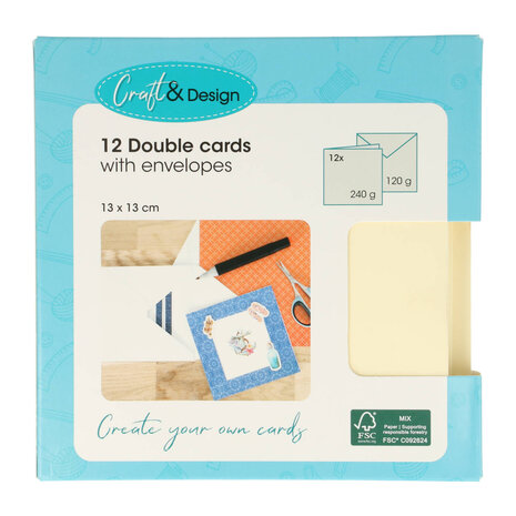 Craft & Design Cards & Envelopes 13x13cm Creme (3207167) Craft & Design Cards & Envelopes 13x13cm Creme (3207167)