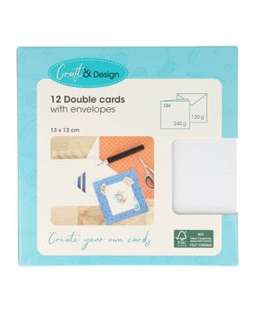 Craft & Design Cards & Envelopes 13x13cm Snow White (3207167)