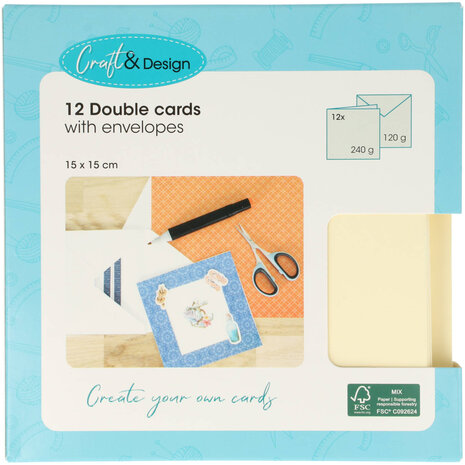 Craft & Design Cards & Envelopes 15x15cm Creme (3207167) Craft & Design Cards & Envelopes 15x15cm Creme (3207167)