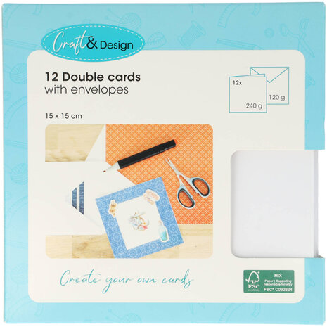 Craft & Design Cards & Envelopes 15x15cm Snow White (3207167) Craft & Design Cards & Envelopes 15x15cm Snow White (3207167)
