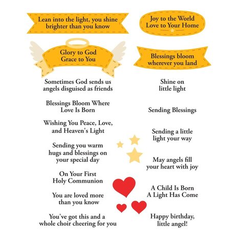 Spellbinders PRE-ORDER Bibi's Little Blessings Everyday Blessings & Banners Stamp & Die Set (SDS-230) Spellbinders PRE-ORDER Bibi's Little Blessings Everyday Blessings & Banners Stamp & Die Set (SDS-230)