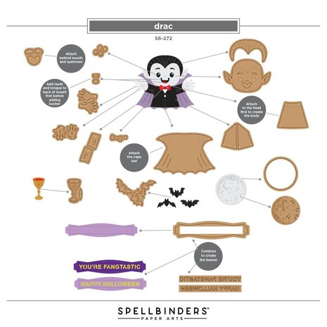 Spellbinders PRE-ORDER Halloween Hugs Drac Dies (S6-272) Spellbinders PRE-ORDER Halloween Hugs Drac Dies (S6-272)