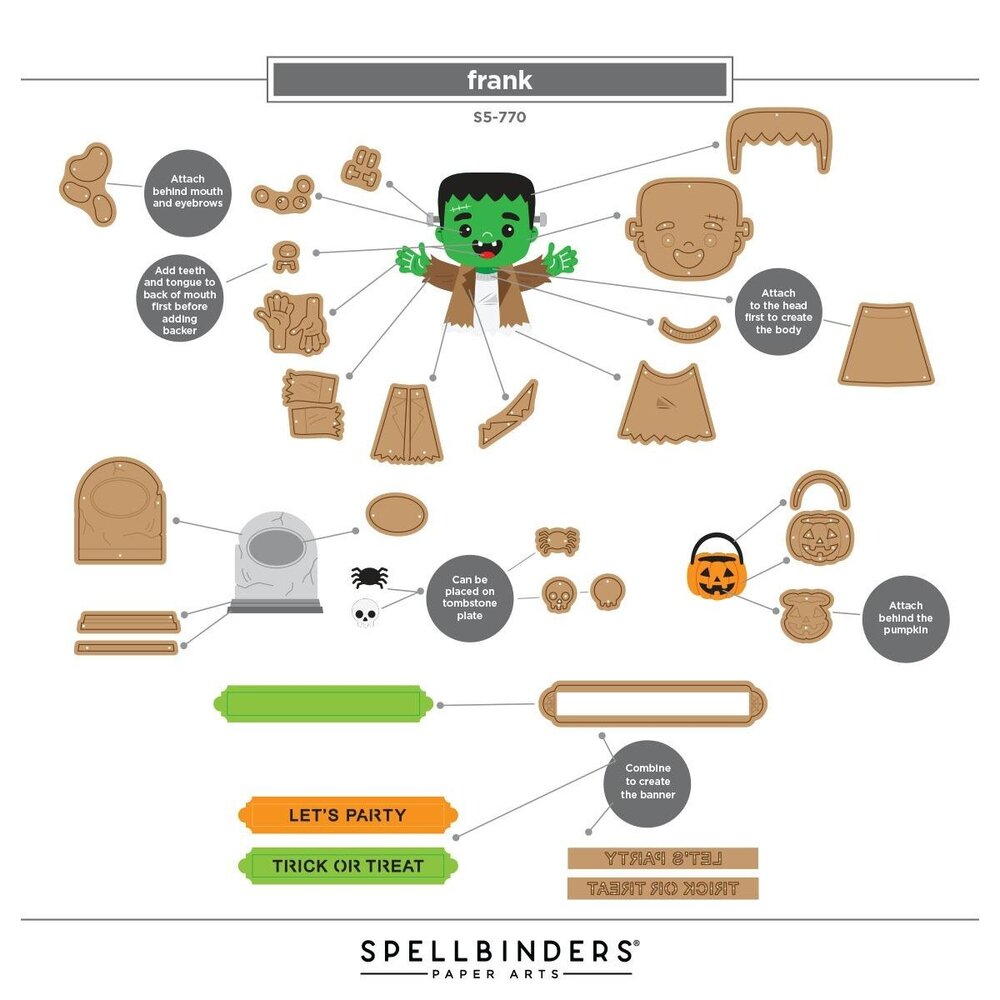 Spellbinders PRE-ORDER Halloween Hugs Frank Dies (S5-770) Spellbinders PRE-ORDER Halloween Hugs Frank Dies (S5-770)