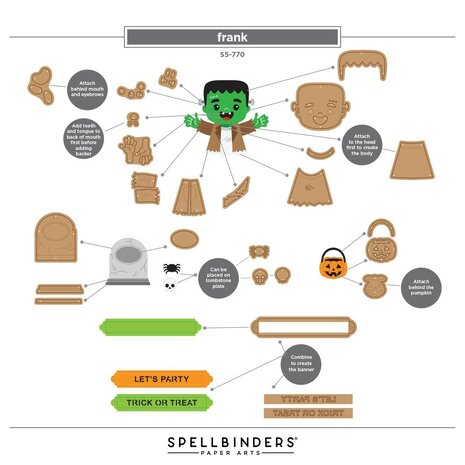 Spellbinders PRE-ORDER Halloween Hugs Frank Dies (S5-770) Spellbinders PRE-ORDER Halloween Hugs Frank Dies (S5-770)