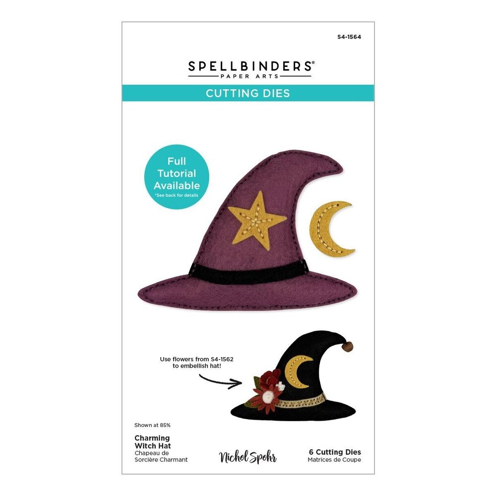 Spellbinders PRE-ORDER Halloween Felt Stitch & Create Charming Witch Hat Dies (S4-1564) Spellbinders PRE-ORDER Halloween Felt Stitch & Create Charming Witch Hat Dies (S4-1564)