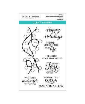 Spellbinders PRE-ORDER Mugs & Kisses Sentiments Clear Stamp Set (STP-260)