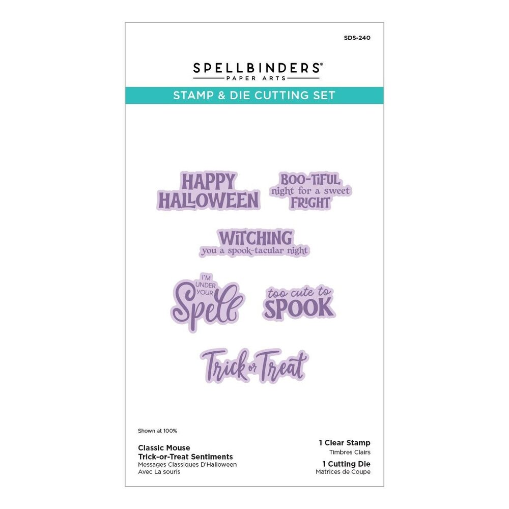 Spellbinders PRE-ORDER Classic Mouse Costume Party Trick-or-Treat Sentiments Stamp & Die Set (SDS-240) Spellbinders PRE-ORDER Classic Mouse Costume Party Trick-or-Treat Sentiments Stamp & Die Set (SDS-240)