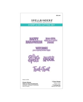 Spellbinders PRE-ORDER Classic Mouse Costume Party Trick-or-Treat Sentiments Stamp & Die Set (SDS-240)