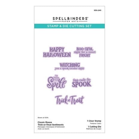 Spellbinders PRE-ORDER Classic Mouse Costume Party Trick-or-Treat Sentiments Stamp & Die Set (SDS-240) Spellbinders PRE-ORDER Classic Mouse Costume Party Trick-or-Treat Sentiments Stamp & Die Set (SDS-240)
