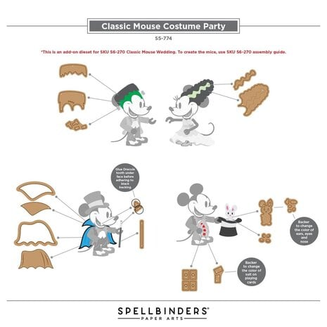 Spellbinders PRE-ORDER Classic Mouse Costume Party Dies (S5-774) Spellbinders PRE-ORDER Classic Mouse Costume Party Dies (S5-774)