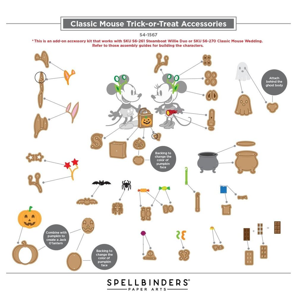 Spellbinders PRE-ORDER Classic Mouse Costume Party Trick-or-Treat Accessories Dies (S4-1567) Spellbinders PRE-ORDER Classic Mouse Costume Party Trick-or-Treat Accessories Dies (S4-1567)