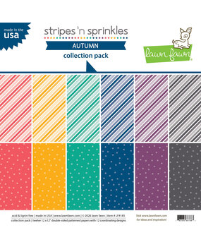Lawn Fawn Stripes 'n Sprinkles Autumn 12x12 Inch Collection Pack (LF4185) Lawn Fawn Stripes 'n Sprinkles Autumn 12x12 Inch Collection Pack (LF4185)