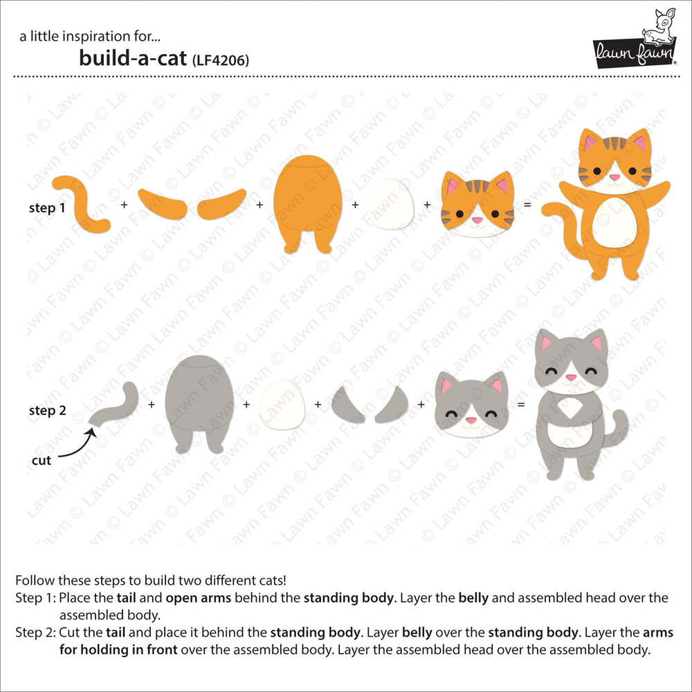 Lawn Fawn Build-A-Cat Dies (LF4206) Lawn Fawn Build-A-Cat Dies (LF4206)