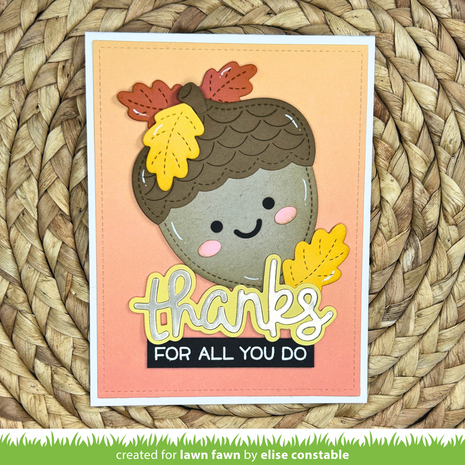Lawn Fawn Outside In Stitched Acorn Dies (LF4209) Lawn Fawn Outside In Stitched Acorn Dies (LF4209)