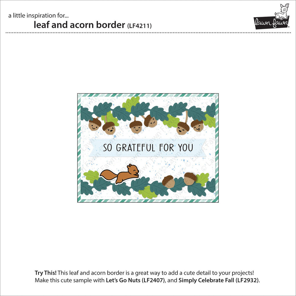 Lawn Fawn Leaf and Acorn Border Dies (LF4211) Lawn Fawn Leaf and Acorn Border Dies (LF4211)