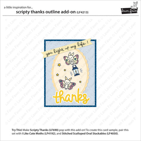Lawn Fawn Scripty Thanks Outline Dies (LF4213) Lawn Fawn Scripty Thanks Outline Dies (LF4213)