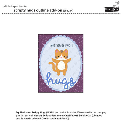 Lawn Fawn Scripty Hugs Outline Dies (LF4214) Lawn Fawn Scripty Hugs Outline Dies (LF4214)