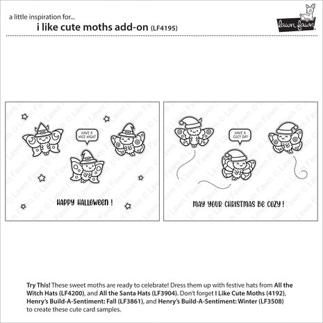 Lawn Fawn I Like Cute Moths Add-On Clear Stamps (LF4195) Lawn Fawn I Like Cute Moths Add-On Clear Stamps (LF4195)