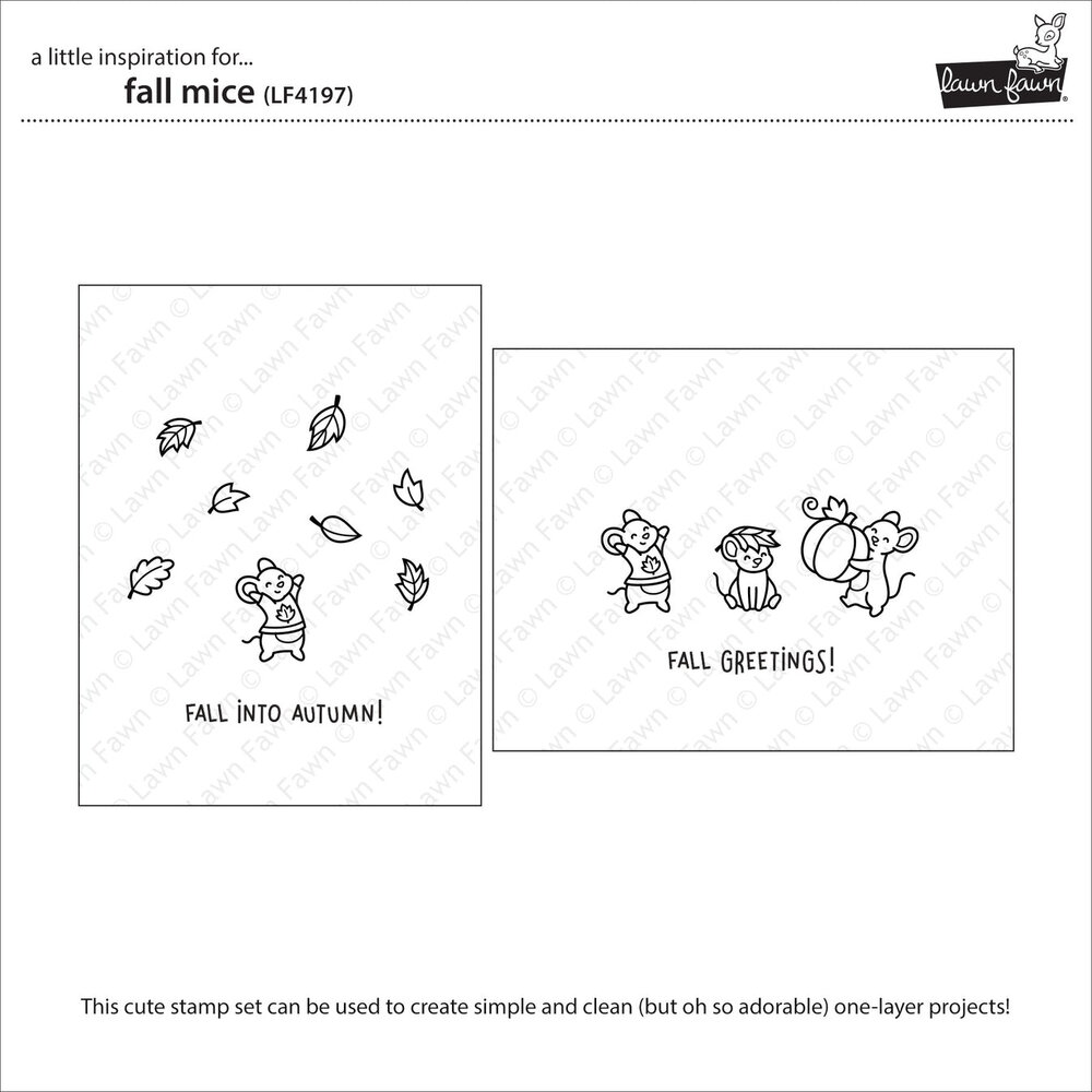 Lawn Fawn Fall Mice Clear Stamps (LF4197) Lawn Fawn Fall Mice Clear Stamps (LF4197)