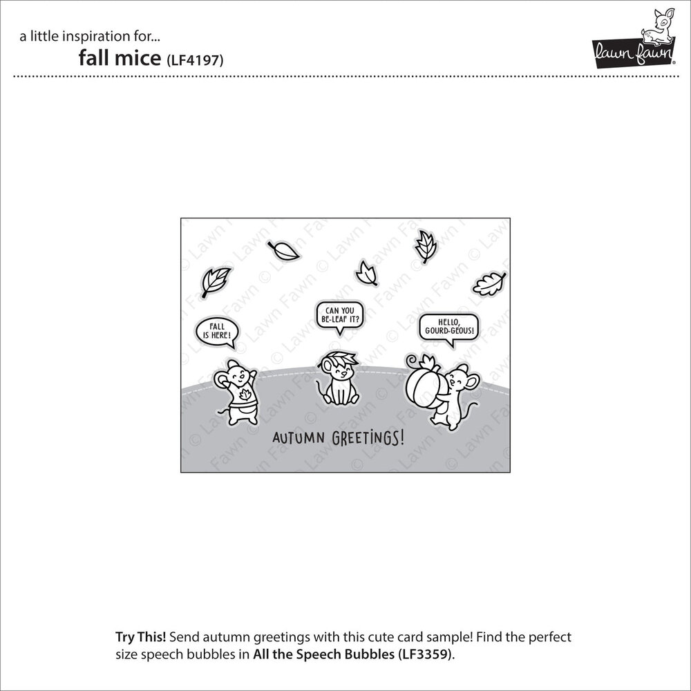 Lawn Fawn Fall Mice Clear Stamps (LF4197) Lawn Fawn Fall Mice Clear Stamps (LF4197)