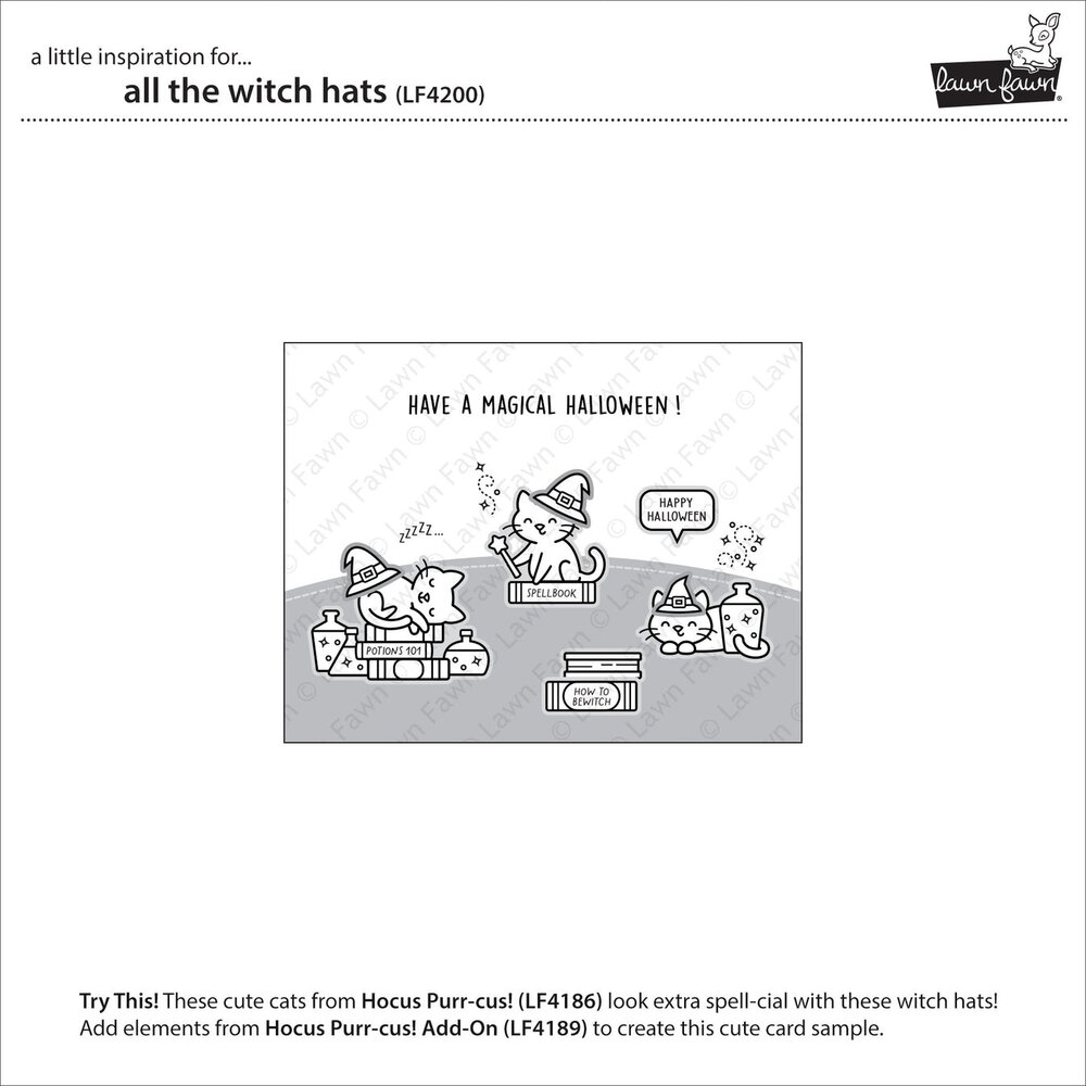 Lawn Fawn All the Witch Hats Clear Stamps (LF4200) Lawn Fawn All the Witch Hats Clear Stamps (LF4200)