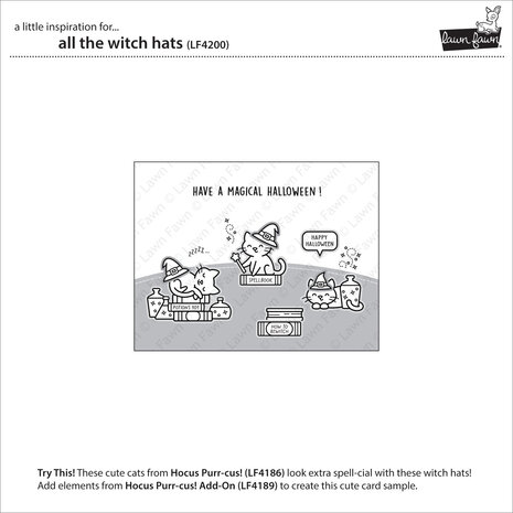 Lawn Fawn All the Witch Hats Clear Stamps (LF4200) Lawn Fawn All the Witch Hats Clear Stamps (LF4200)